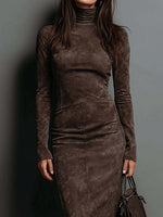 Cross-border New Autumn And Winter Sexy Slim Long-sleeved Bottom Dress Women's Slimming With Coat Temperament Hip Skirt