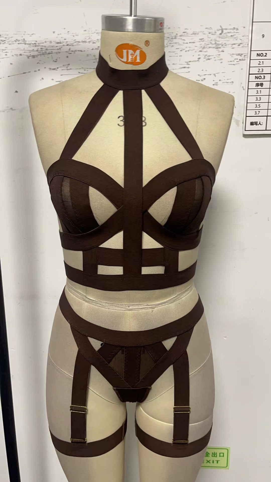 Women's Skinny Hollow-out Ribbon Matching Underwear Suit
