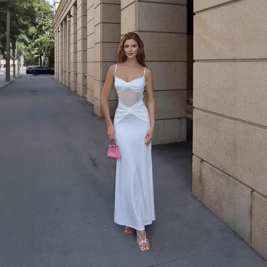 Elegant Flattering Mesh Embellished Slip Dress
