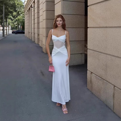 Elegant Flattering Mesh Embellished Slip Dress