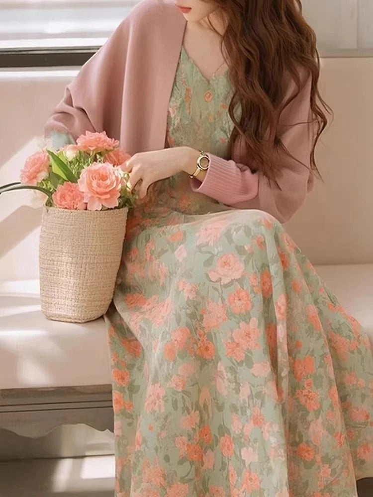 Womens Floral Slip Dress Single Piece