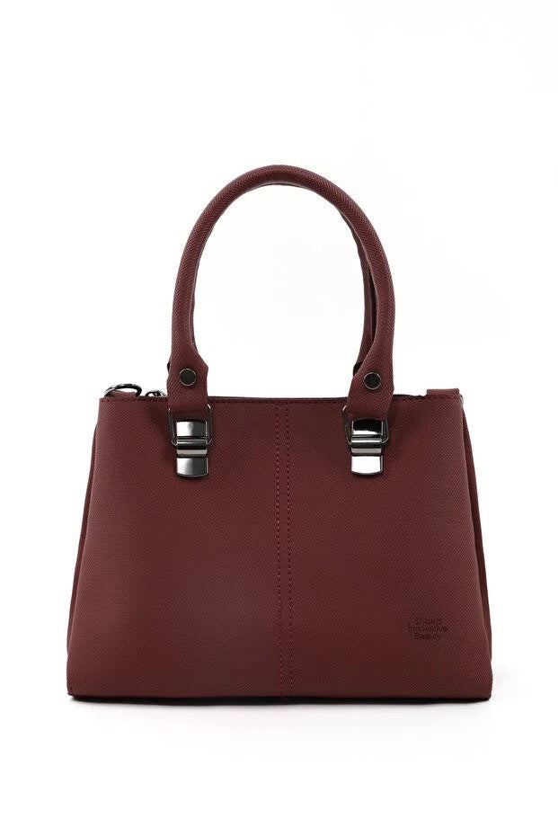 Brown Faux Leather Handbag