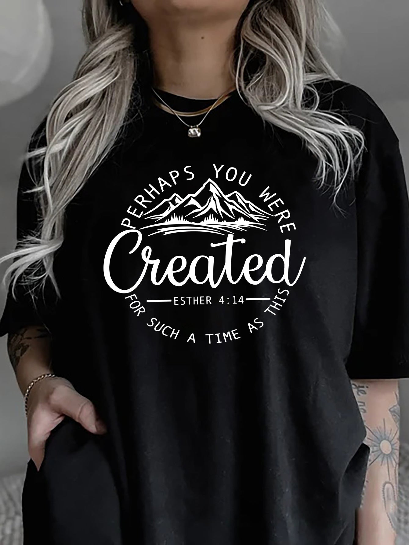 Women's Casual Round Neck Slogan Printed Short Sleeve