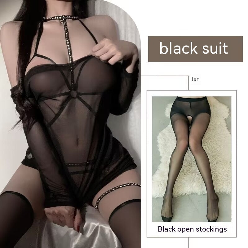 Pure Desire Wind Strap One-piece Nightdress Underwear Suit