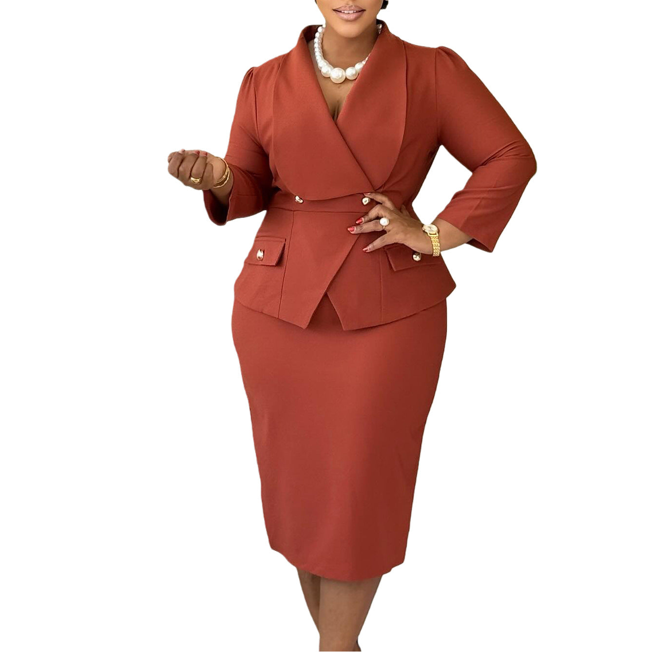 Womens Elegant Solid Color African Bodycon Dress