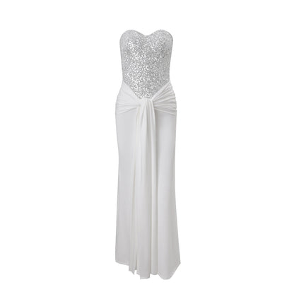 Womens Sexy Bandage Dress Adorned With Sparkling Rhinestones And Delicate Spaghetti Straps
