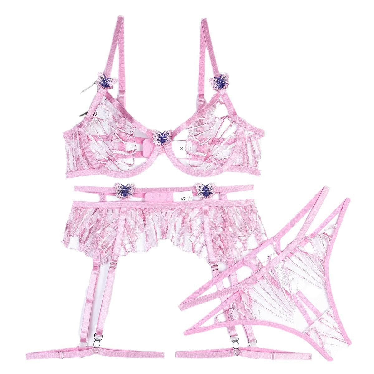 Butterfly Patch Underwear Three-piece Set