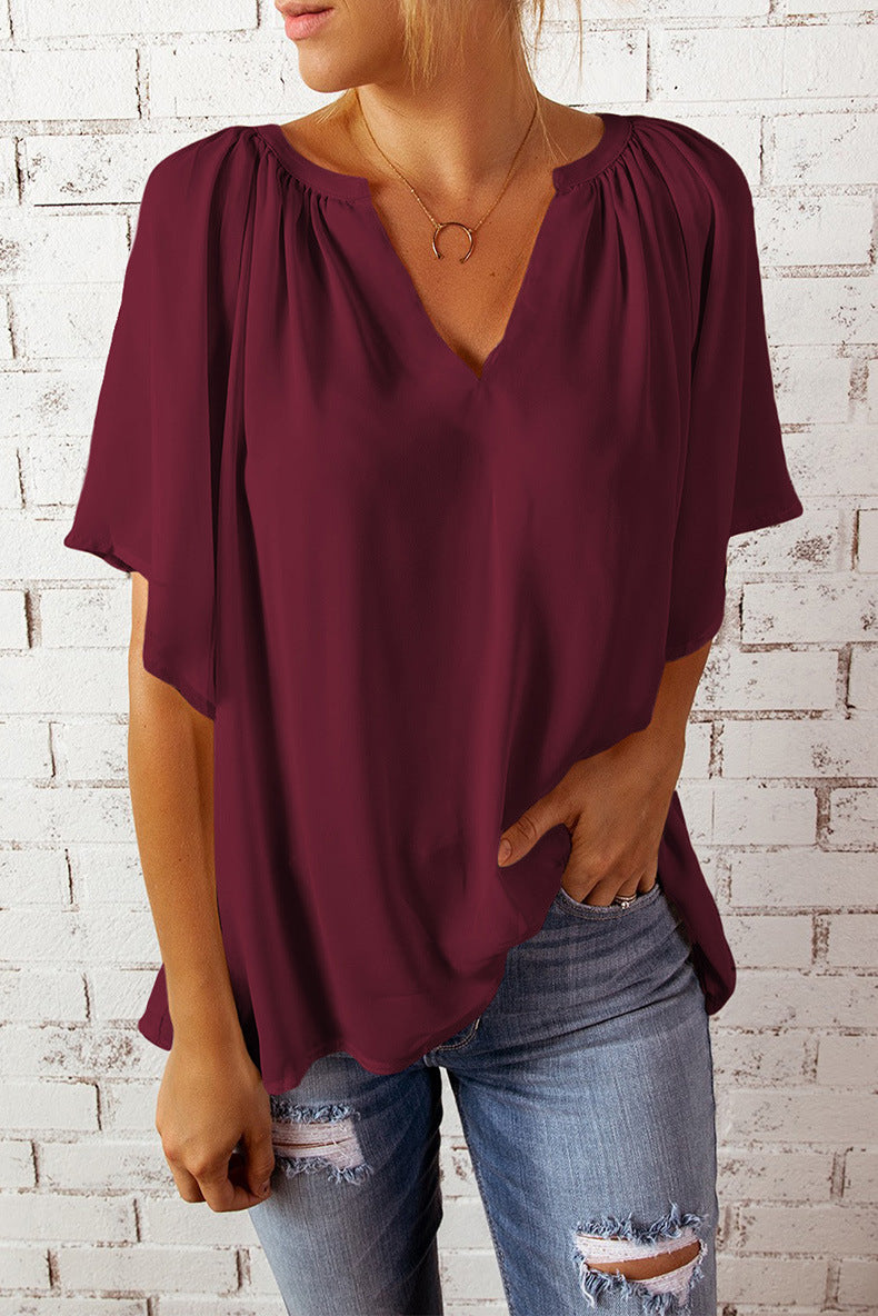 Loose Half Sleeve T-Shirt Pullover Top