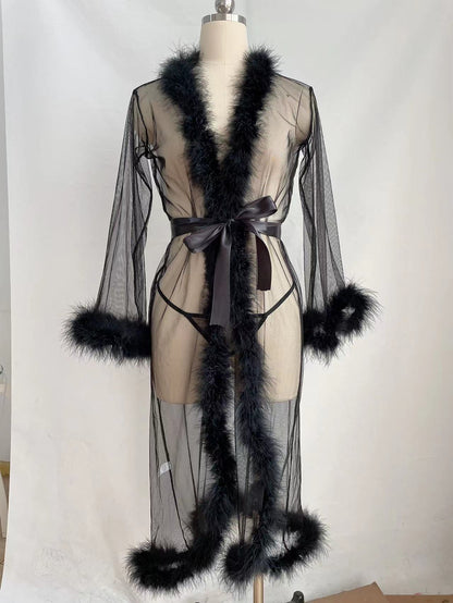 Long Robe Underwear Set For Women