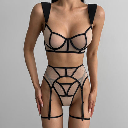 Four-piece Set Sexy And Comfortable See-through Mesh Underwear Suit