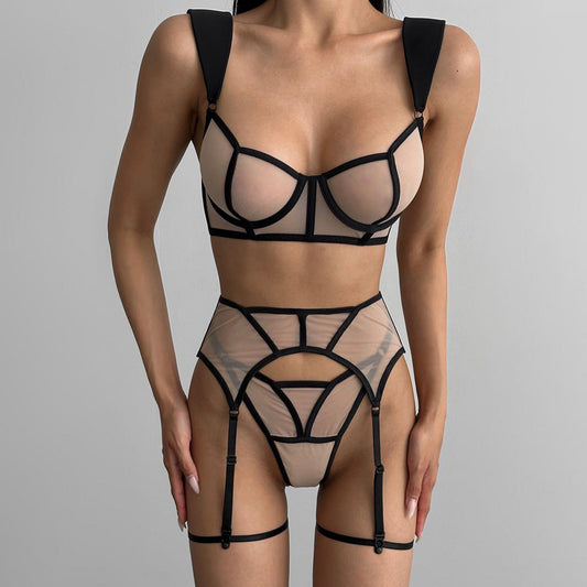 Four-piece Set Sexy And Comfortable See-through Mesh Underwear Suit