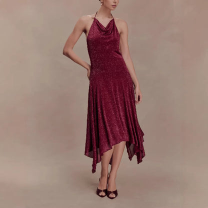 Alluring Feminine Off-shoulder Irregular Party Dress