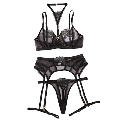 Embroidery Mesh Underwear Five-piece Set