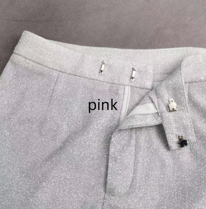Glitter Suit Jacket Underwear Straight Leg Pants Suit