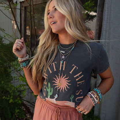 Retro Loose Three-quarter Sleeve Top