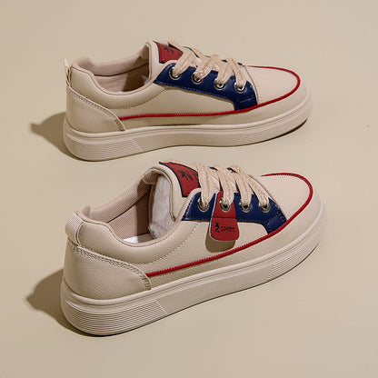 Women's Korean-style Comfortable White Platform Sneakers