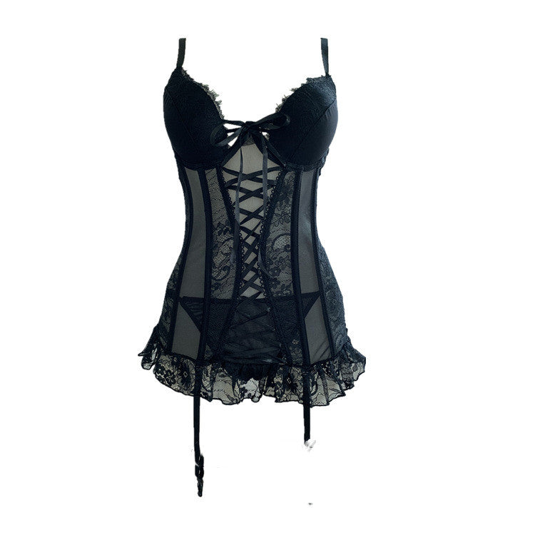 Retro Court Underwear Vest Corset Suspenders