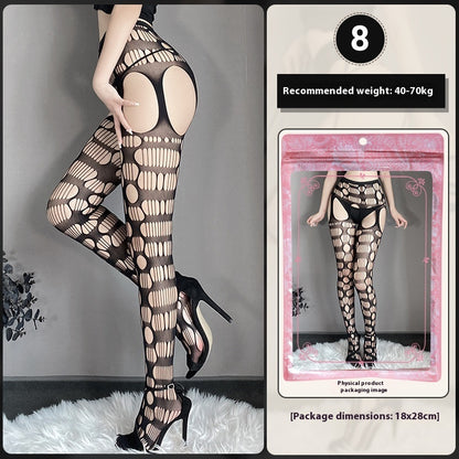 Underwear Large Size Female Stocking Hollow Out Garter Belt