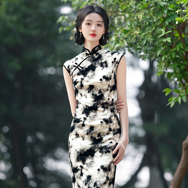 Fashionable Minimalist Chinese Style Design Slim Fit Womens Dress