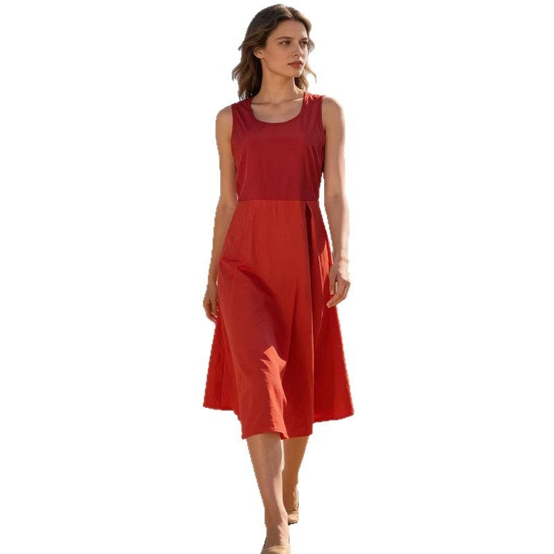 New Womens Fashion Casual Sleeveless A-line Dress
