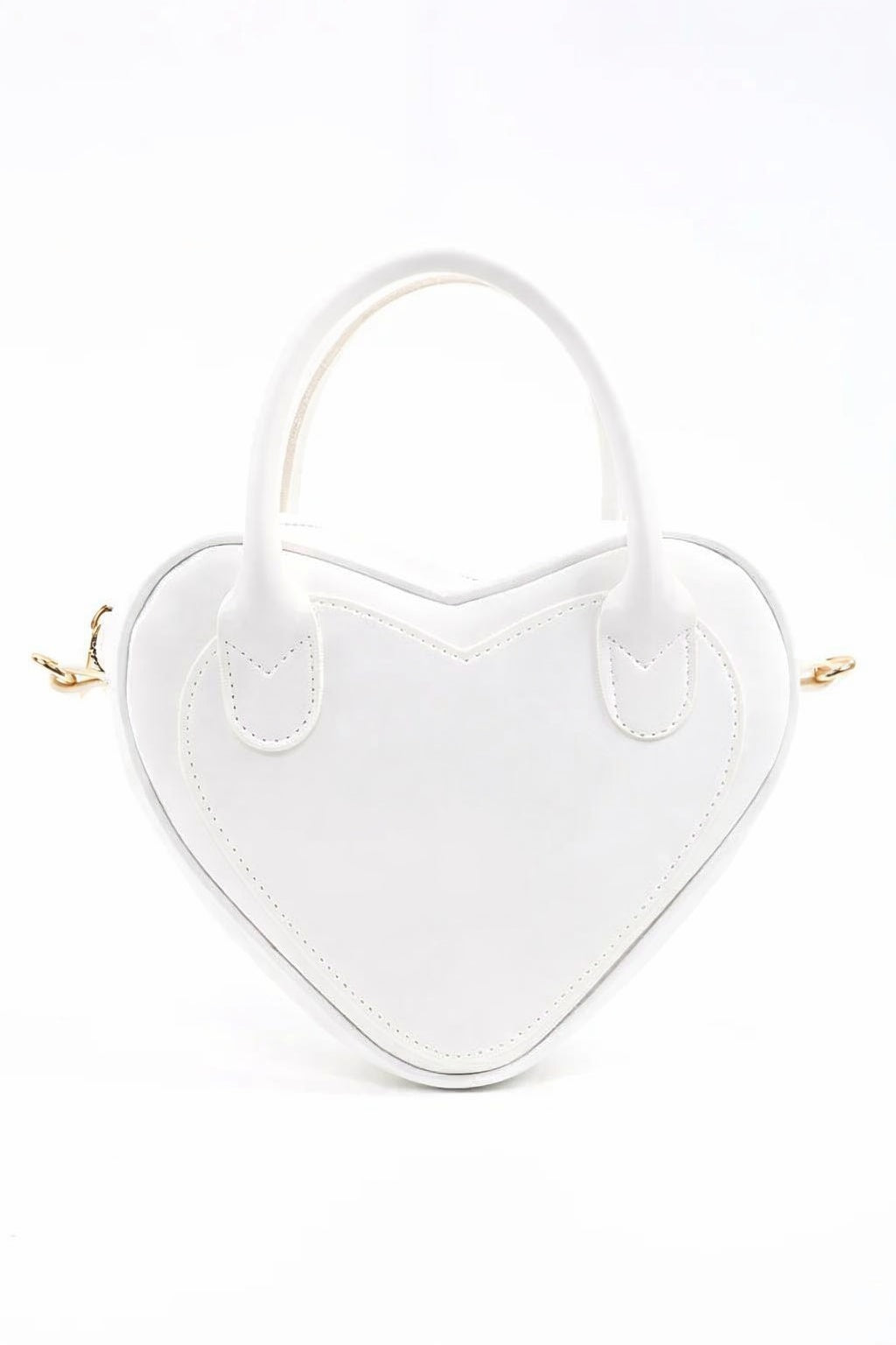 White Heart Faux Leather Bag