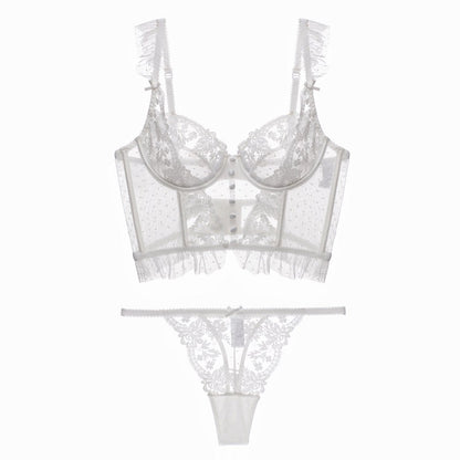 New Ladies French Thin Underwear Embroidered Lace Suit