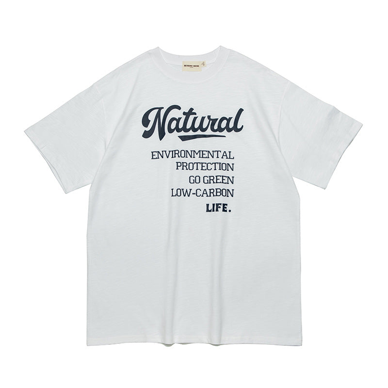 Letter Printed T-shirt Top Loose Couple