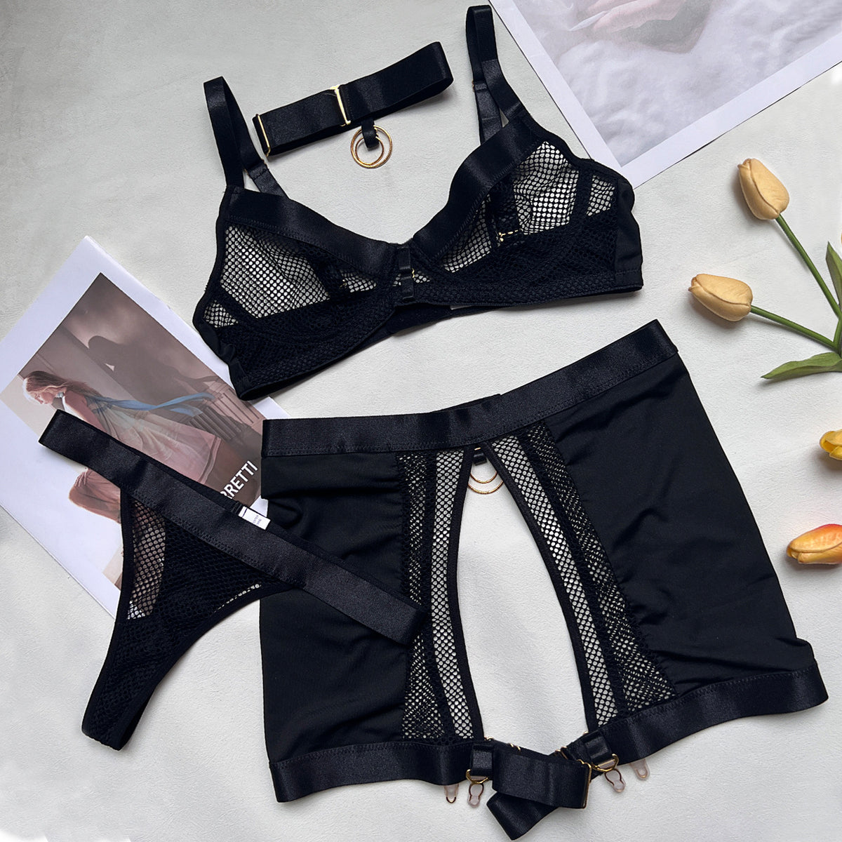 European And American Sexy Underwear Ins Style Sexy Metal Stitching