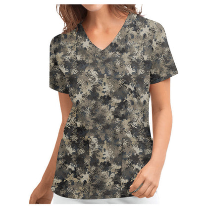 Christmas Women's Short-sleeved V-neck Protective Clothing Nursing Gown Top