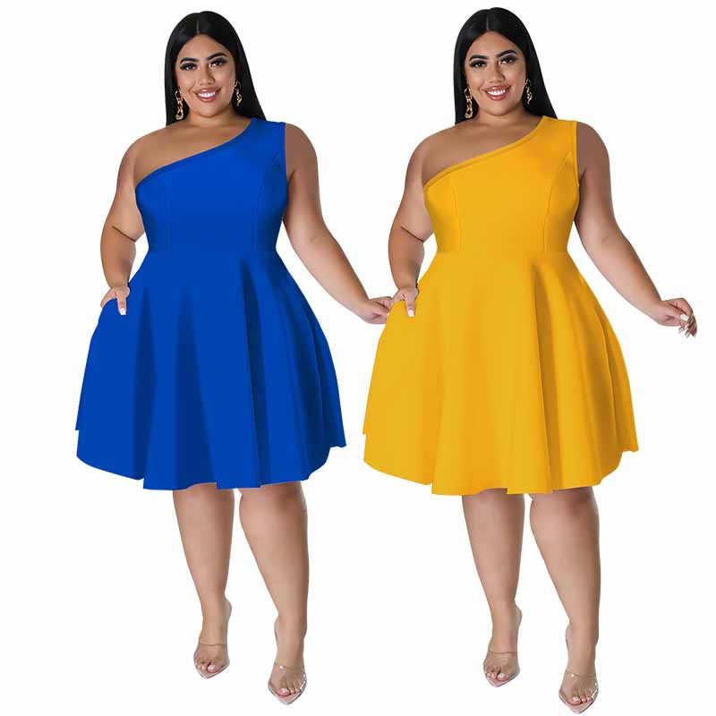 Womens Multi-color Flared Sleeveless Formal Dress