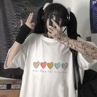 Round Neck Short Sleeve T-shirt Plus Size Loose Trendy Casual Print Top Youth Half Sleeve