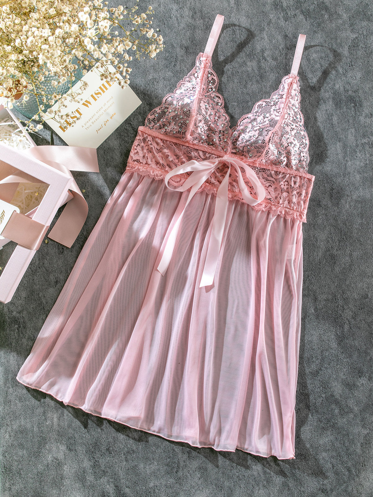 Lace See-through Tulle Skirt Women's Suspender Underwear
