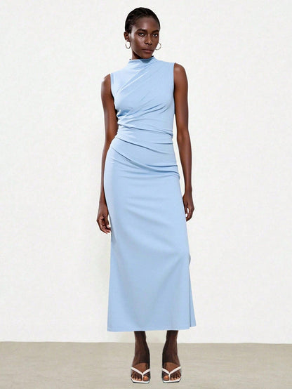 Elegant Sleeveless Slit Dress With A Sophisticated Vibe