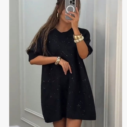 Long Short Sleeved T-shirt Round Neck Dress