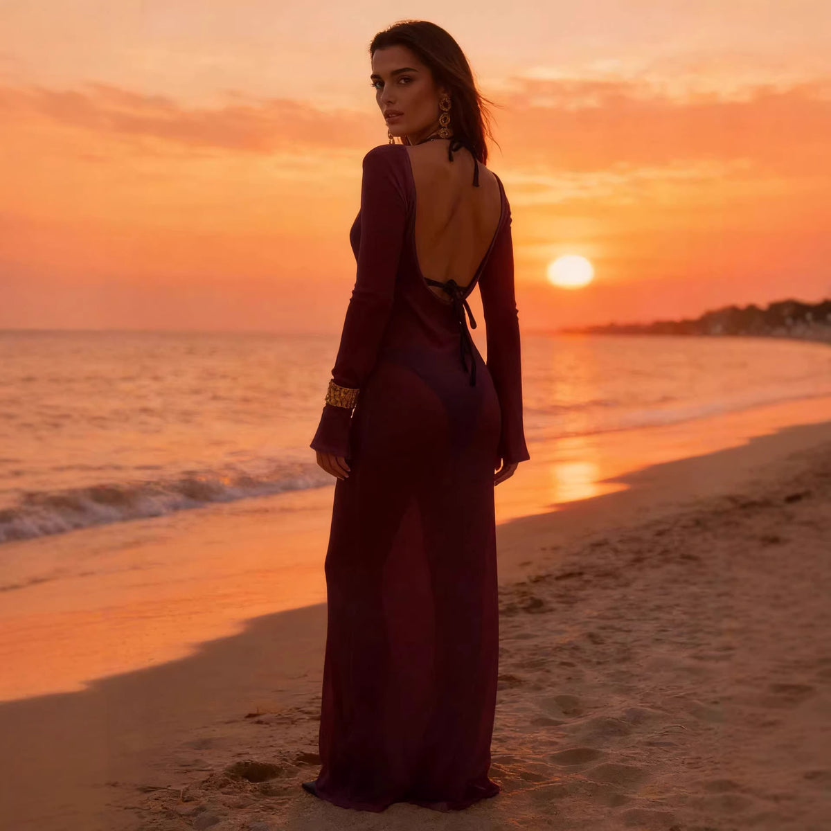 Solid Color Sexy Slim Fit Womens Dress