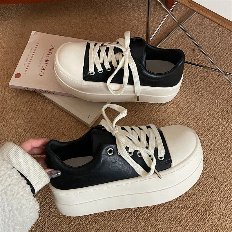 Ugly Cute Big Head Platform White Shoes