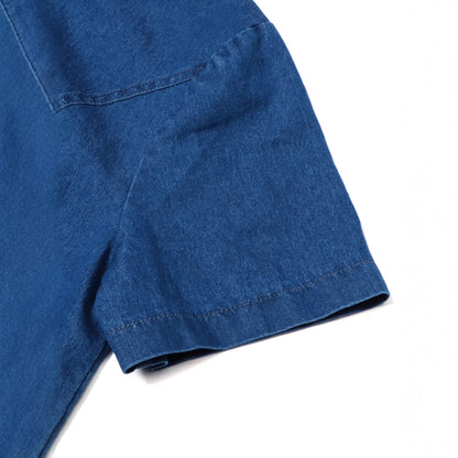 Womens Denim Dress With A Notch Lapel