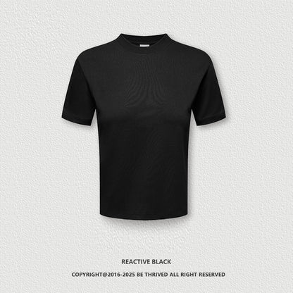 Long-staple Cotton Round Neck Casual Sports Short Sleeve Shoulder