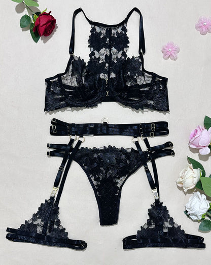 Underwear Push Up Four-piece Set With Steel Ring