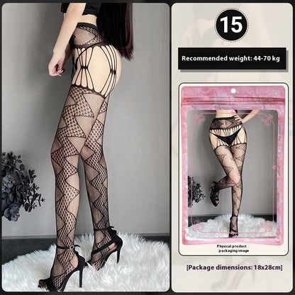 Underwear Large Size Female Stocking Hollow Out Garter Belt