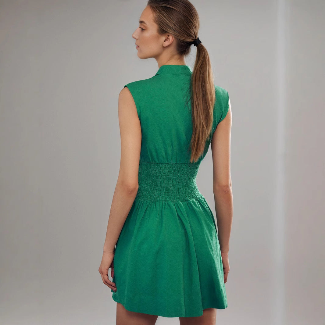 Elegant Commuter V-Neck Zippered Cardigan Dress