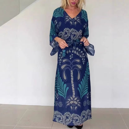 Lace-up Ethnic Bohemian Chiffon Dress