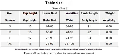 Flowers See-through Embroidered Ribbon Steel Ring Underwear Suit