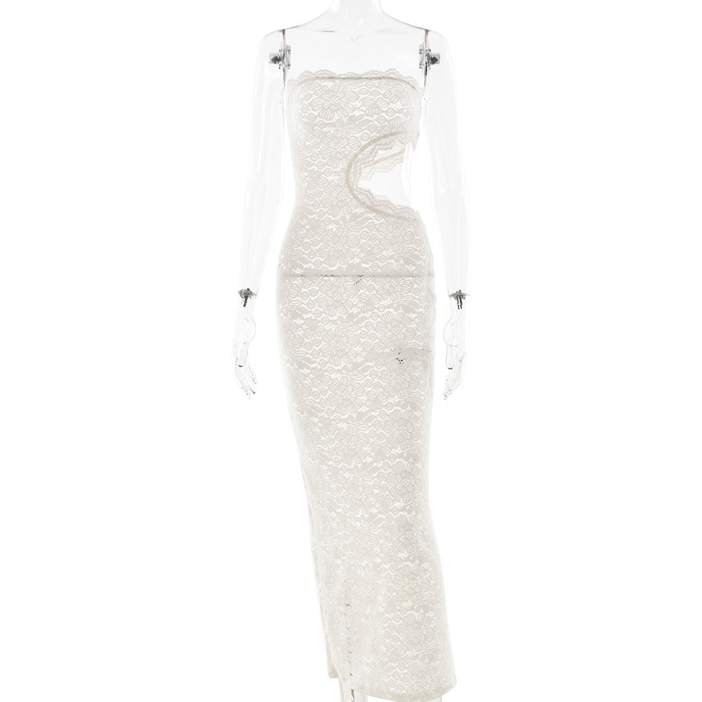 Womens Stylish Hollowed-out Slit Tube Dress