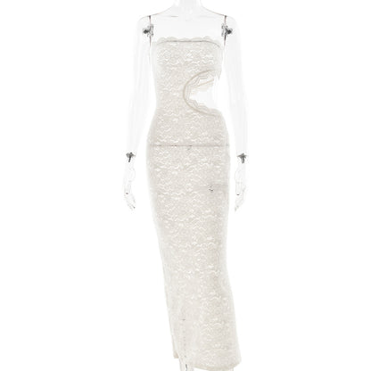 Womens Stylish Hollowed-out Slit Tube Dress