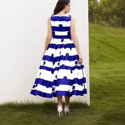Womens Striped Fashionable And Sexy Slip Dress