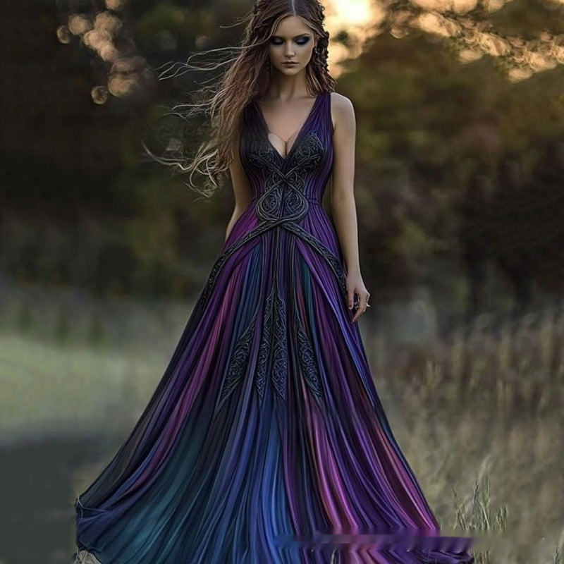 Womens Loose, Versatile Dress With A Plaid Pattern