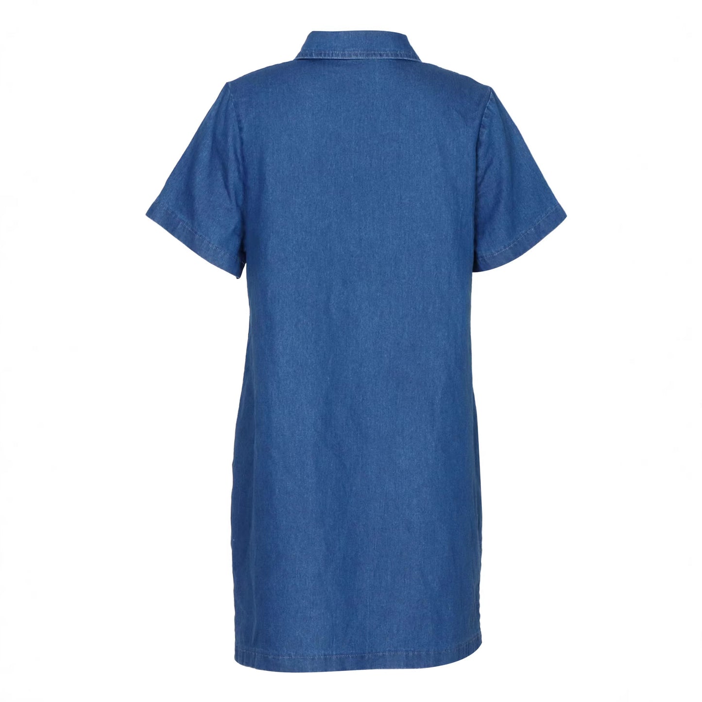 Womens Denim Dress With A Notch Lapel