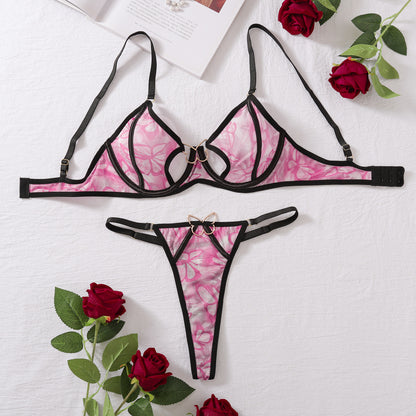 Butterfly Decoration Underwear Two-piece Female
