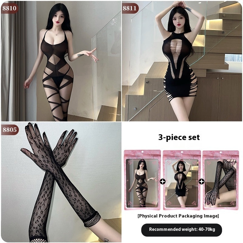 Underwear Plus Size Stockings Open Crotch Free Fishnet Clothes